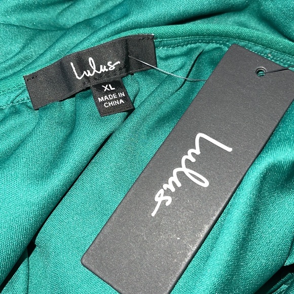 NWT Lulus Tawny Green Metallic Lace Skater Dress - Picture 10 of 16